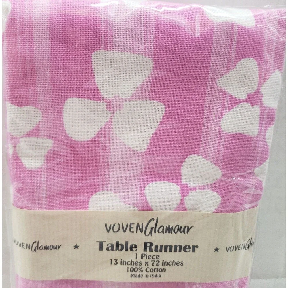 Long Cotton Fabric Printed Table Runner (13